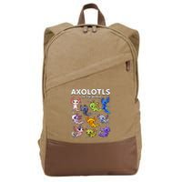 Axolotl Shirts Kawaii Axolotls Of The World Axolotl Animals Design Cotton Canvas Backpack