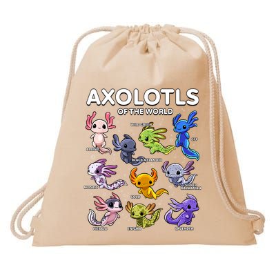 Axolotl Shirts Kawaii Axolotls Of The World Axolotl Animals Design Drawstring Bag