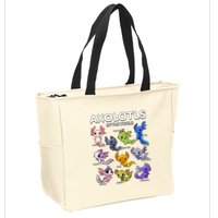 Axolotl Shirts Kawaii Axolotls Of The World Axolotl Animals Design Zip Tote Bag
