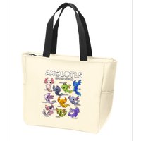 Axolotl Shirts Kawaii Axolotls Of The World Axolotl Animals Design Zip Tote Bag