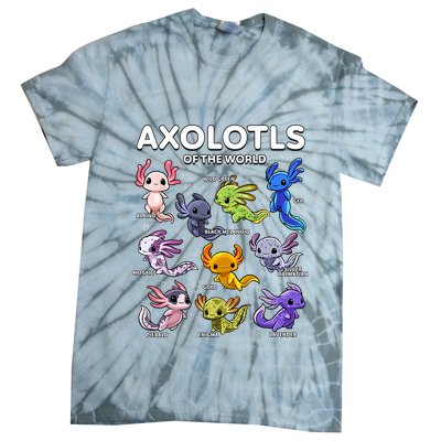 Axolotl Shirts Kawaii Axolotls Of The World Axolotl Animals Design Tie-Dye T-Shirt