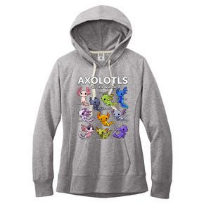 Axolotl Shirts Kawaii Axolotls Of The World Axolotl Animals Design Women's Fleece Hoodie