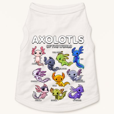 Axolotl Shirts Kawaii Axolotls Of The World Axolotl Animals Design Doggie Tank
