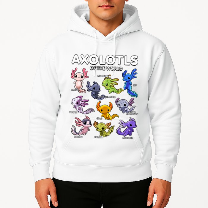 Axolotl Shirts Kawaii Axolotls Of The World Axolotl Animals Design Hoodie