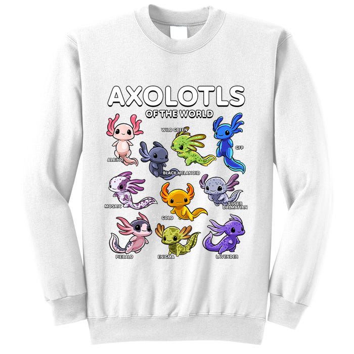 Axolotl Shirts Kawaii Axolotls Of The World Axolotl Animals Design Sweatshirt