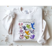 Axolotl Shirts Kawaii Axolotls Of The World Axolotl Animals Design Sweatshirt