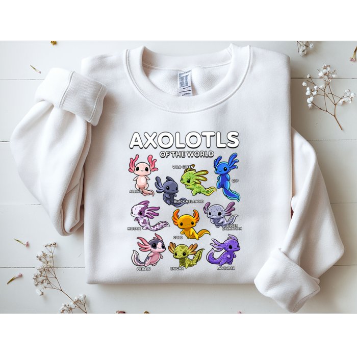 Axolotl Shirts Kawaii Axolotls Of The World Axolotl Animals Design Sweatshirt