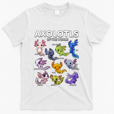 Axolotl Shirts Kawaii Axolotls Of The World Axolotl Animals Design T-Shirt