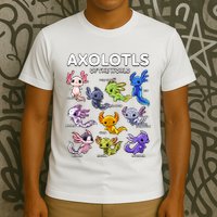 Axolotl Shirts Kawaii Axolotls Of The World Axolotl Animals Design T-Shirt