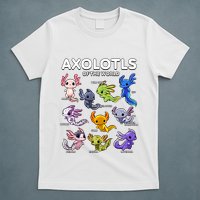 Axolotl Shirts Kawaii Axolotls Of The World Axolotl Animals Design T-Shirt