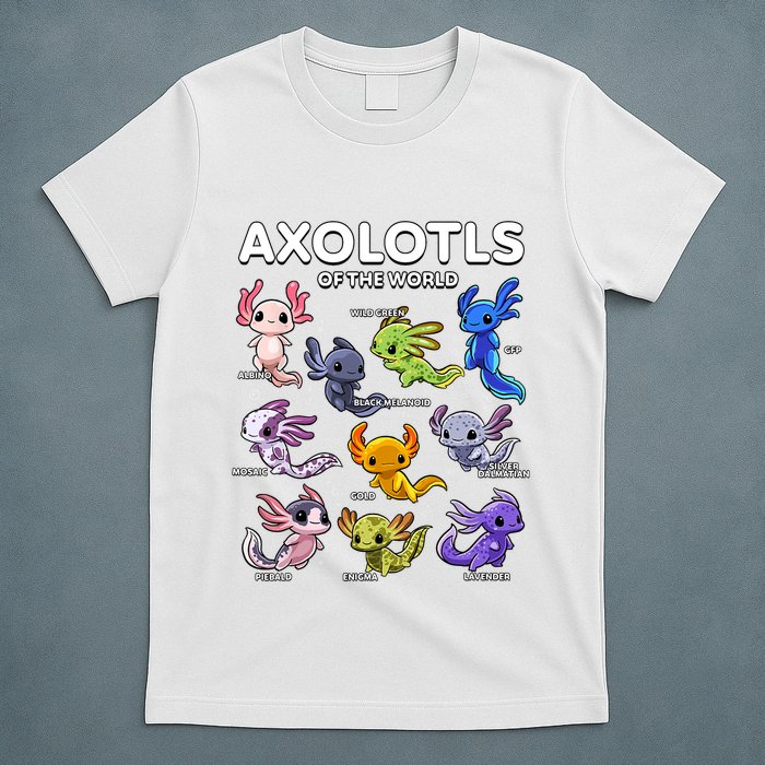 Axolotl Shirts Kawaii Axolotls Of The World Axolotl Animals Design T-Shirt