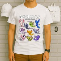 Axolotl Shirts Kawaii Axolotls Of The World Axolotl Animals Design T-Shirt