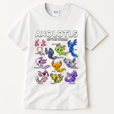 Axolotl Shirts Kawaii Axolotls Of The World Axolotl Animals Design Tall T-Shirt