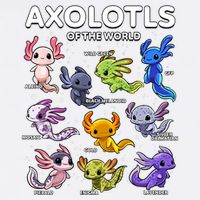 Axolotl Shirts Kawaii Axolotls Of The World Axolotl Animals Design Sustainable Bucket Hat