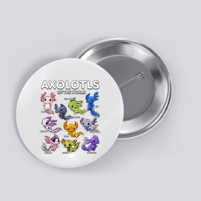 Axolotl Shirts Kawaii Axolotls Of The World Axolotl Animals Design Button