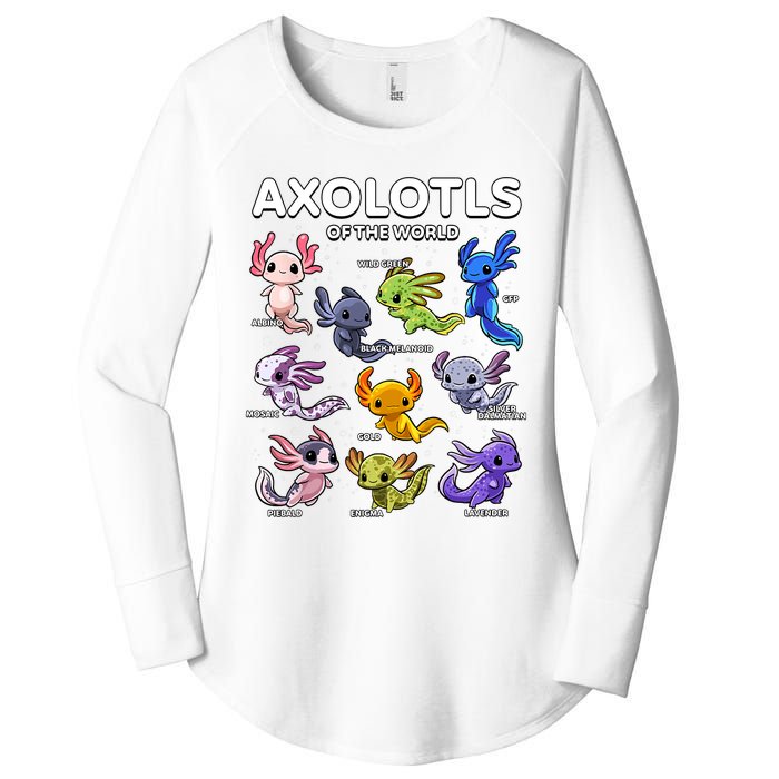 Axolotl Shirts Kawaii Axolotls Of The World Axolotl Animals Design Women's Perfect Tri Tunic Long Sleeve Shirt