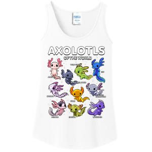 Axolotl Shirts Kawaii Axolotls Of The World Axolotl Animals Design Ladies Essential Tank