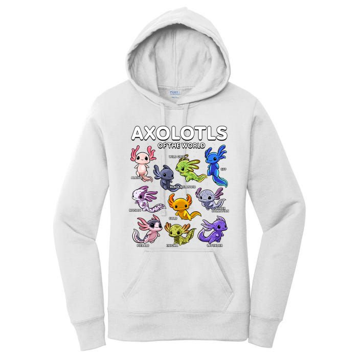 Axolotl Shirts Kawaii Axolotls Of The World Axolotl Animals Design Women's Pullover Hoodie