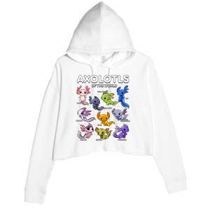 Axolotl Shirts Kawaii Axolotls Of The World Axolotl Animals Design Crop Fleece Hoodie