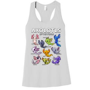 Axolotl Shirts Kawaii Axolotls Of The World Axolotl Animals Design Women's Racerback Tank