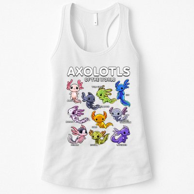 Axolotl Shirts Kawaii Axolotls Of The World Axolotl Animals Design Womens Tank Top