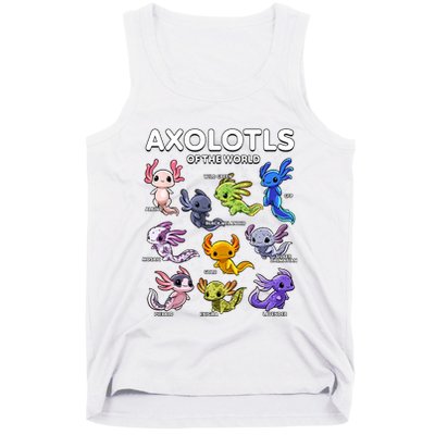 Axolotl Shirts Kawaii Axolotls Of The World Axolotl Animals Design Tank Top