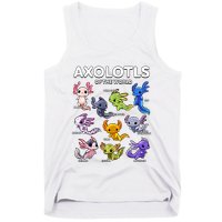 Axolotl Shirts Kawaii Axolotls Of The World Axolotl Animals Design Tank Top