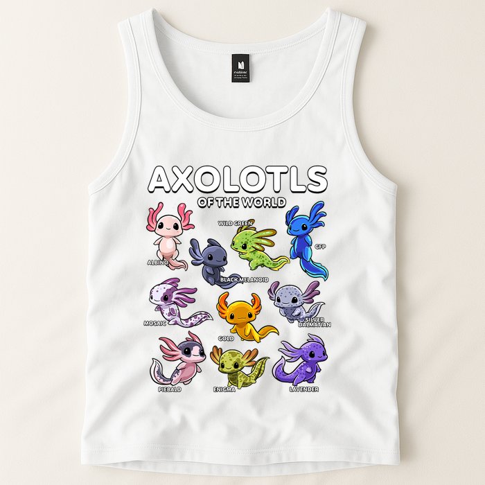 Axolotl Shirts Kawaii Axolotls Of The World Axolotl Animals Design Tank Top