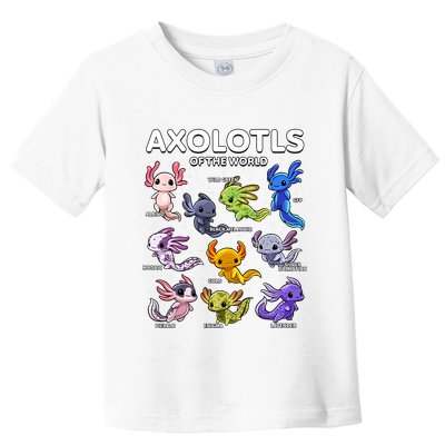 Axolotl Shirts Kawaii Axolotls Of The World Axolotl Animals Design Toddler T-Shirt