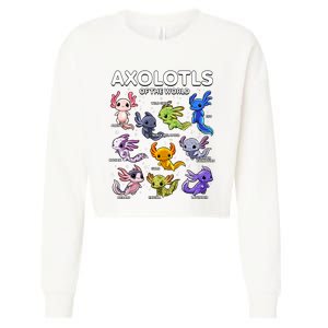 Axolotl Shirts Kawaii Axolotls Of The World Axolotl Animals Design Cropped Pullover Crew