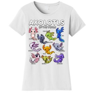 Axolotl Shirts Kawaii Axolotls Of The World Axolotl Animals Design Women's T-Shirt