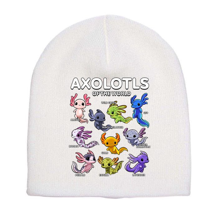 Axolotl Shirts Kawaii Axolotls Of The World Axolotl Animals Design Short Acrylic Beanie