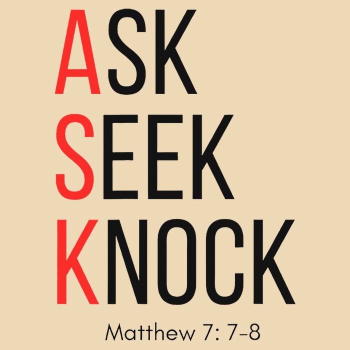 Ask Seek Knock Matthew 778 Inspirational Faith Drawstring Bag