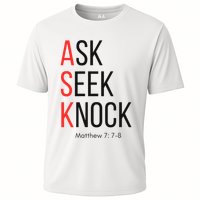 Ask Seek Knock Matthew 778 Inspirational Faith Cooling Performance Crew T-Shirt