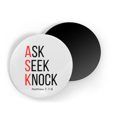 Ask Seek Knock Matthew 778 Inspirational Faith Magnet