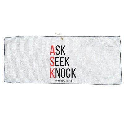 Ask Seek Knock Matthew 778 Inspirational Faith Large Microfiber Waffle Golf Towel