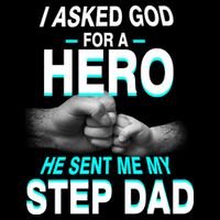 Asked God For A Hero He Sent Me My Step Dad Stripe Pom Pom Beanie