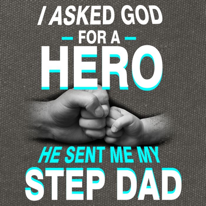 Asked God For A Hero He Sent Me My Step Dad Cotton Canvas Backpack