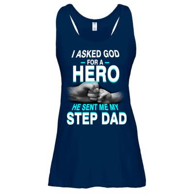 Asked God For A Hero He Sent Me My Step Dad Ladies Essential Flowy Tank