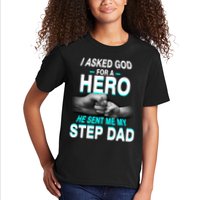 Asked God For A Hero He Sent Me My Step Dad Kids T-Shirt