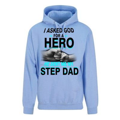 Asked God For A Hero He Sent Me My Step Dad Unisex Surf Hoodie