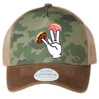 ASL Hand Sign Langauge Number 7 With Donuts Legacy Tie Dye Trucker Hat