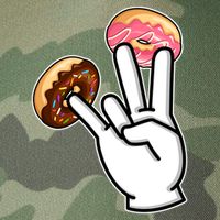 ASL Hand Sign Langauge Number 7 With Donuts Legacy Tie Dye Trucker Hat