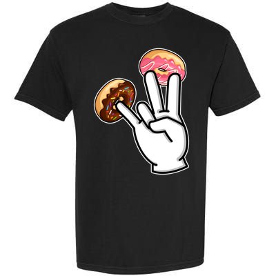 ASL Hand Sign Langauge Number 7 With Donuts Garment-Dyed Heavyweight T-Shirt