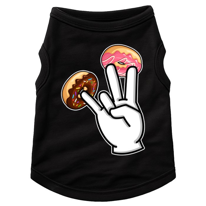 ASL Hand Sign Langauge Number 7 With Donuts Doggie Tank