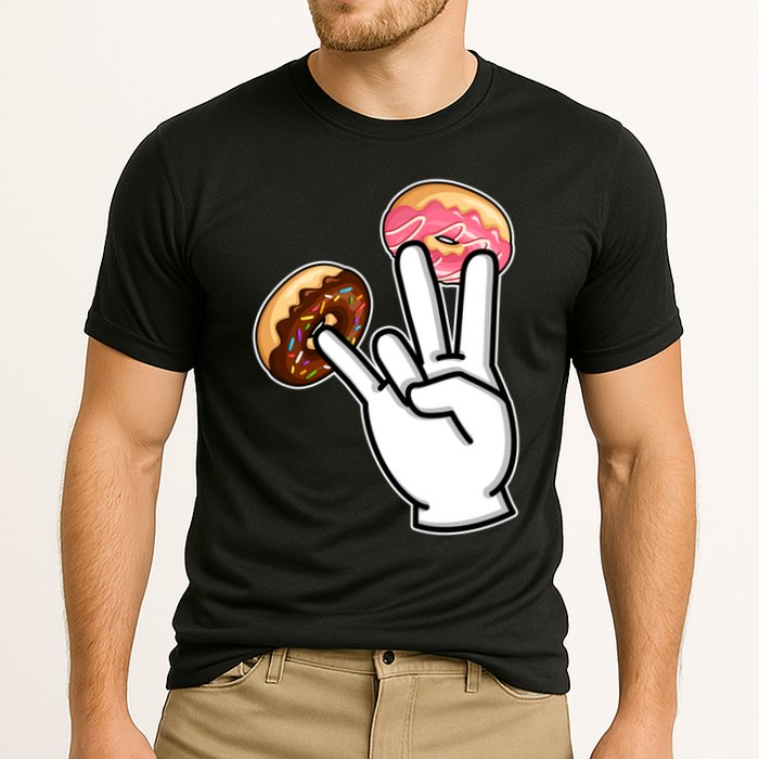 ASL Hand Sign Langauge Number 7 With Donuts Performance Shirt