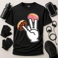 ASL Hand Sign Langauge Number 7 With Donuts Performance Shirt