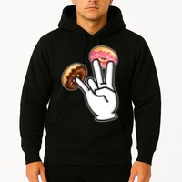 ASL Hand Sign Langauge Number 7 With Donuts Hoodie