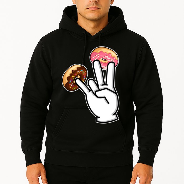 ASL Hand Sign Langauge Number 7 With Donuts Hoodie