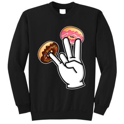 ASL Hand Sign Langauge Number 7 With Donuts Sweatshirt